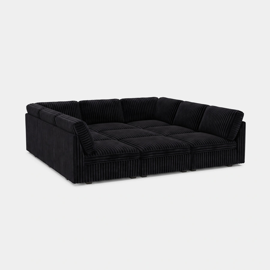 Onyx-Black-/-Corduroy-9-Seat-Pit-Sectional