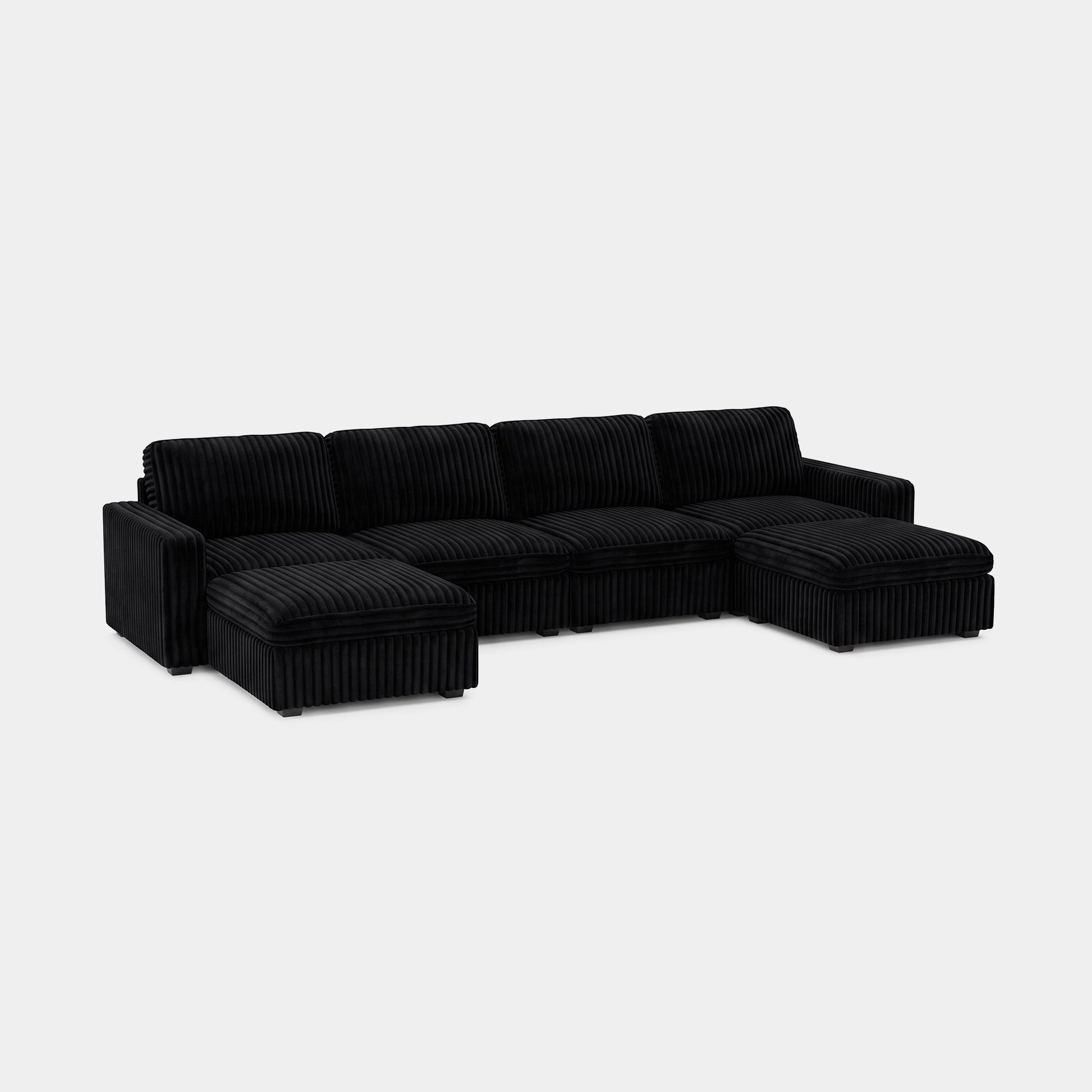 Obsidian-Black-/-Corduroy-6-Seat-U-Shaped-Open-Sectional