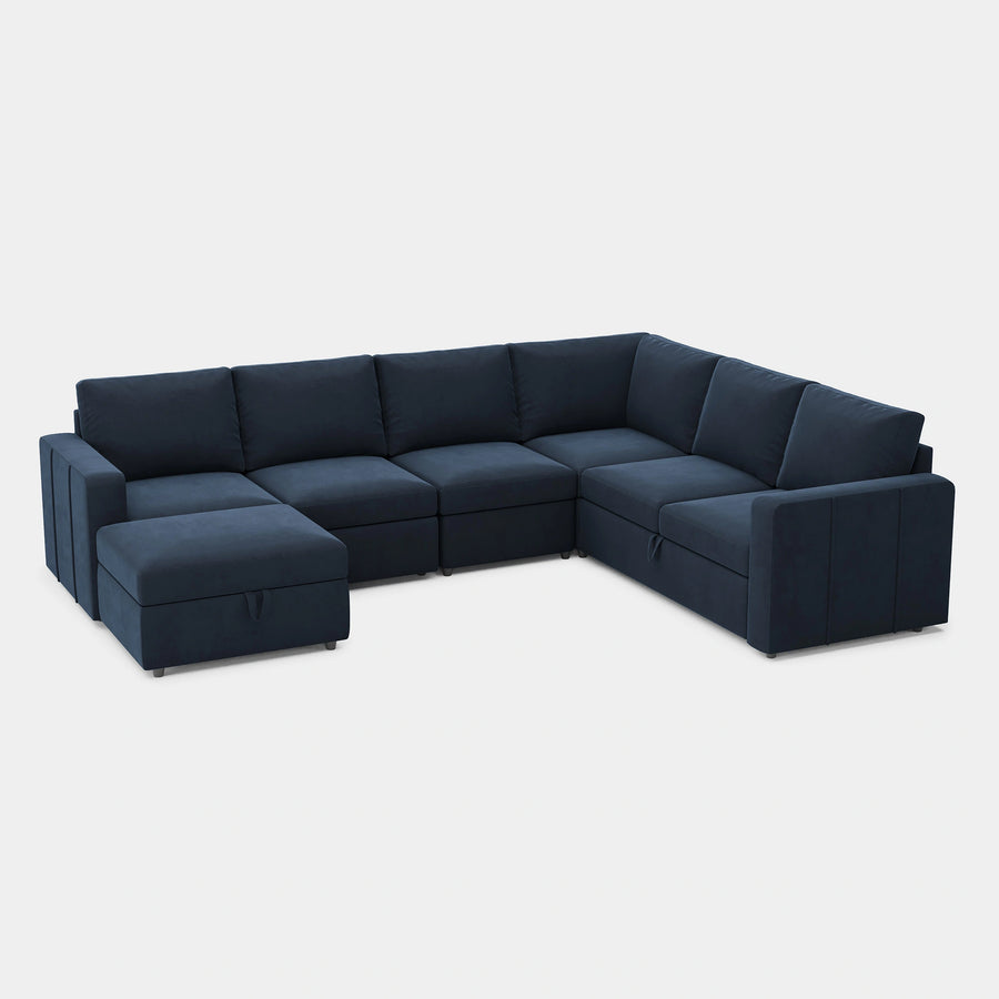 Navy-Blue-/-Velvet-7-Seat-L-Shaped-Double-Pullout-Sectional
