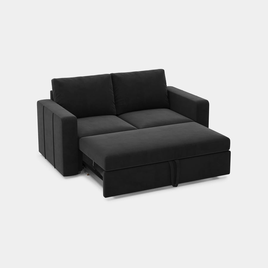 Ebony-Black-/-Velvet-Module-Pullout-Loveseat