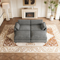 Silver-Grey-/-Chenille-4-Seat-Pit-Sectional