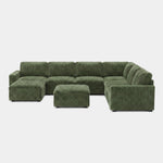Olivewood-Green-/-Corduroy-8-Seat-U-Shaped-Sectional