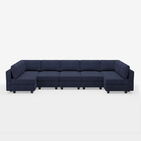 Indigo-Blue-/-Corduroy-12-Seat-U-Shaped-Pit-Sectional