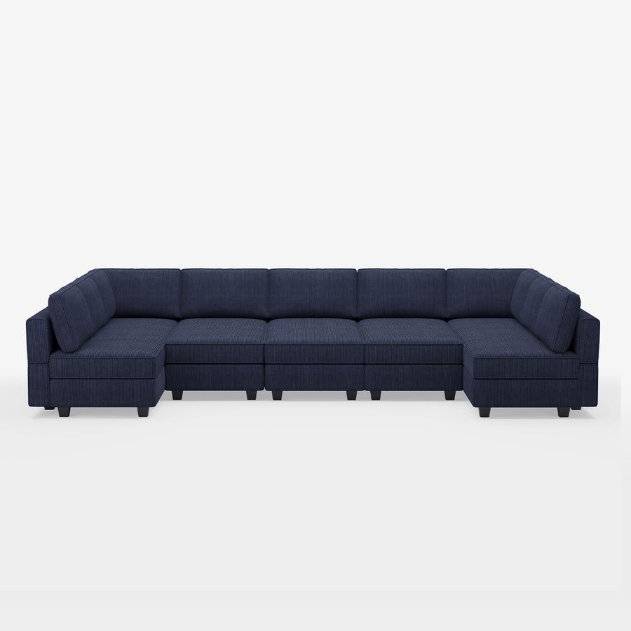 Indigo-Blue-/-Corduroy-12-Seat-U-Shaped-Pit-Sectional