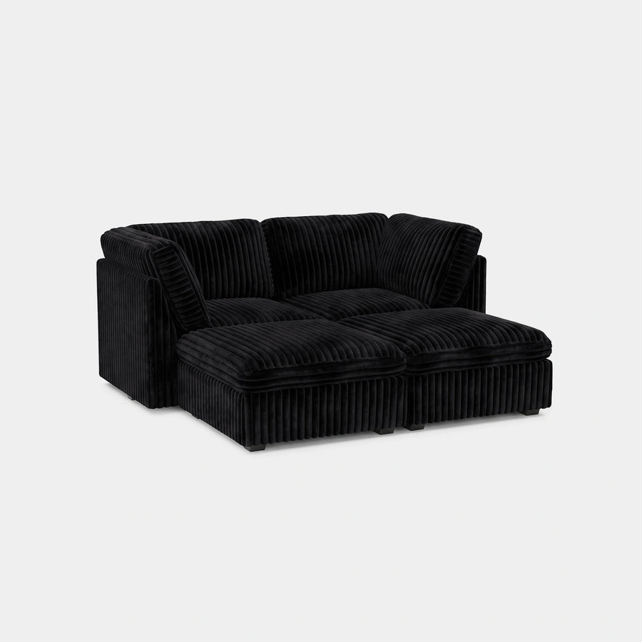Onyx-Black-/-Corduroy-4-Seat-Pit-Sectional
