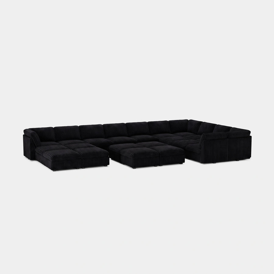 Onyx-Black-/-Corduroy-21-Seat-U-Shaped-Sectional