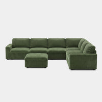 Olivewood-Green-/-Corduroy-7-Seat-U-Shaped-Sectional