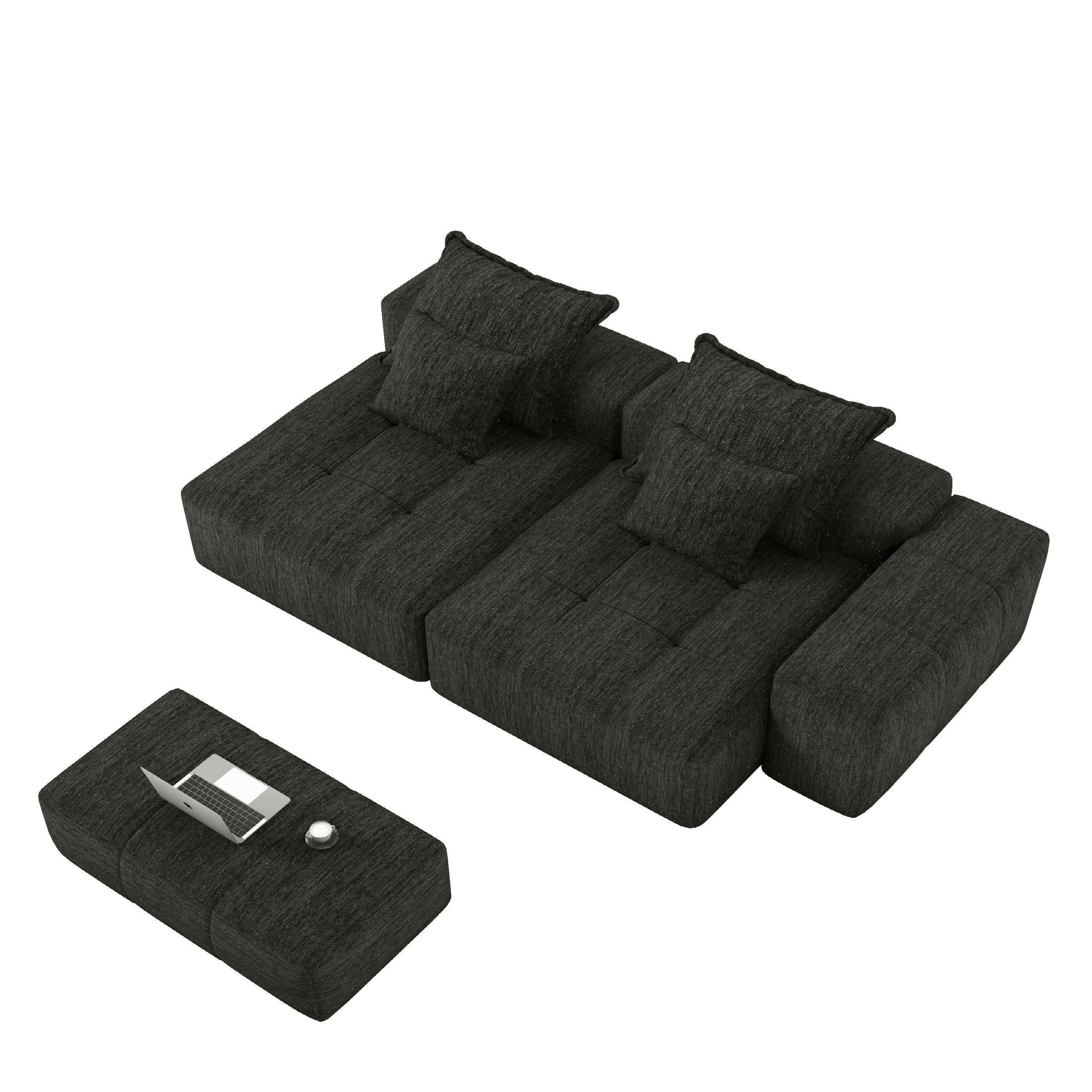 Chenille-Graphite-Gray-Loveseat