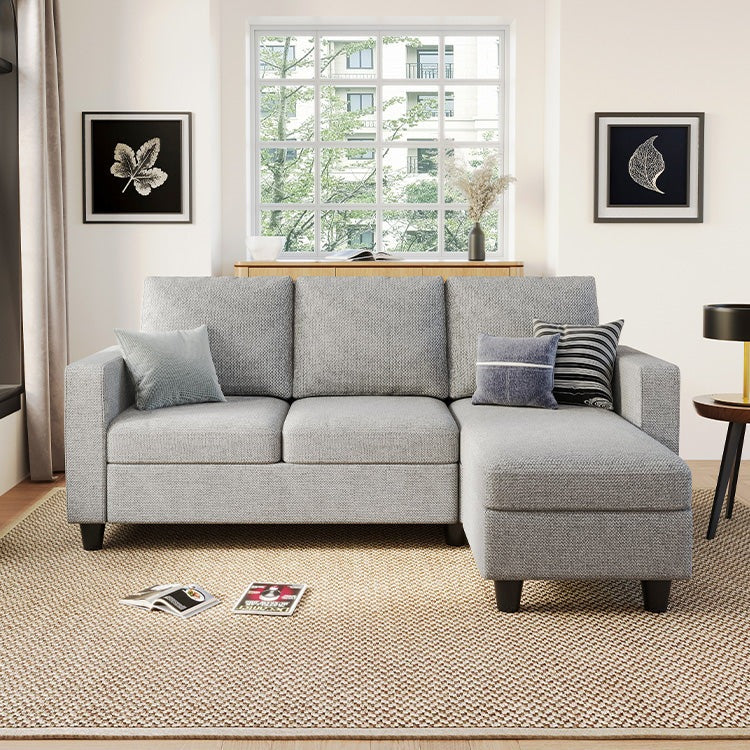 Belffin - 3 Seats Sectional Linen Sofa with Chaise