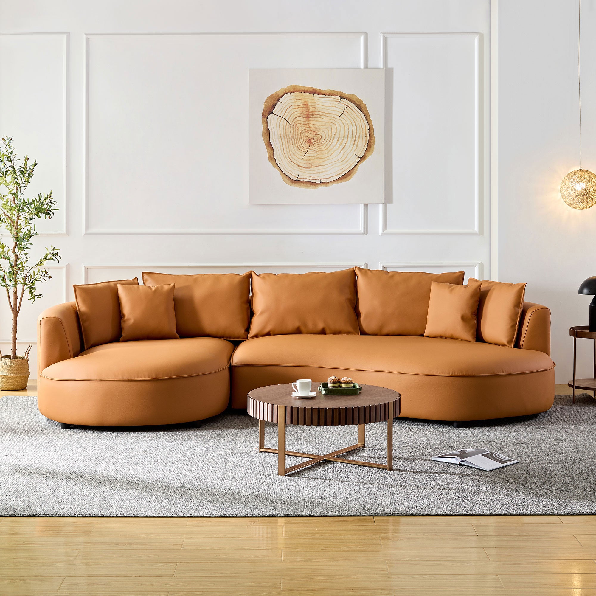 genuine-leather-orange-brown-left-l-shaped-sectional