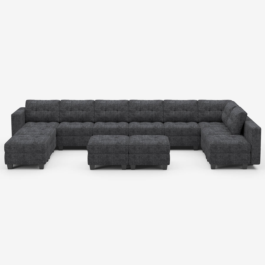 Graphite-Gray-/-Chenille-12-Seat-U-Shaped-Sectional