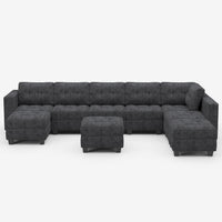 Graphite-Gray-/-Chenille-9-Seat-U-Shaped-Open-Sectional-with-Ottoman