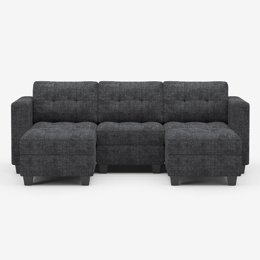 Graphite-Gray-/-Chenille-5-Seat-U-Shaped-Open-Sectional