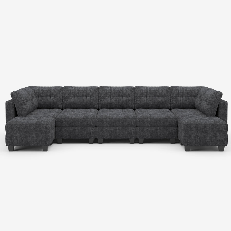 Graphite-Gray-/-Chenille-12-Seat-Open-U-Shaped-Sectional