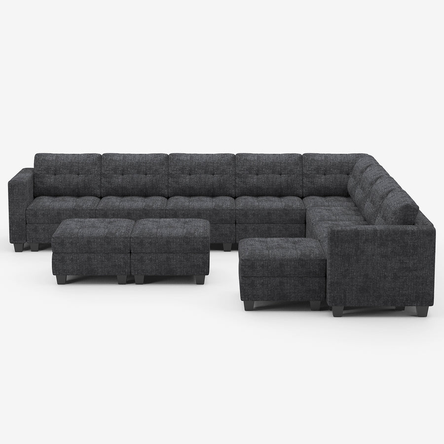 Graphite-Gray-/-Chenille-11-Seat-L-Shaped-Sectional