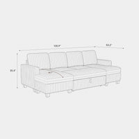 4-Seat-U-Shaped-Double-Chaise-Pullout-Sectional-dimension
