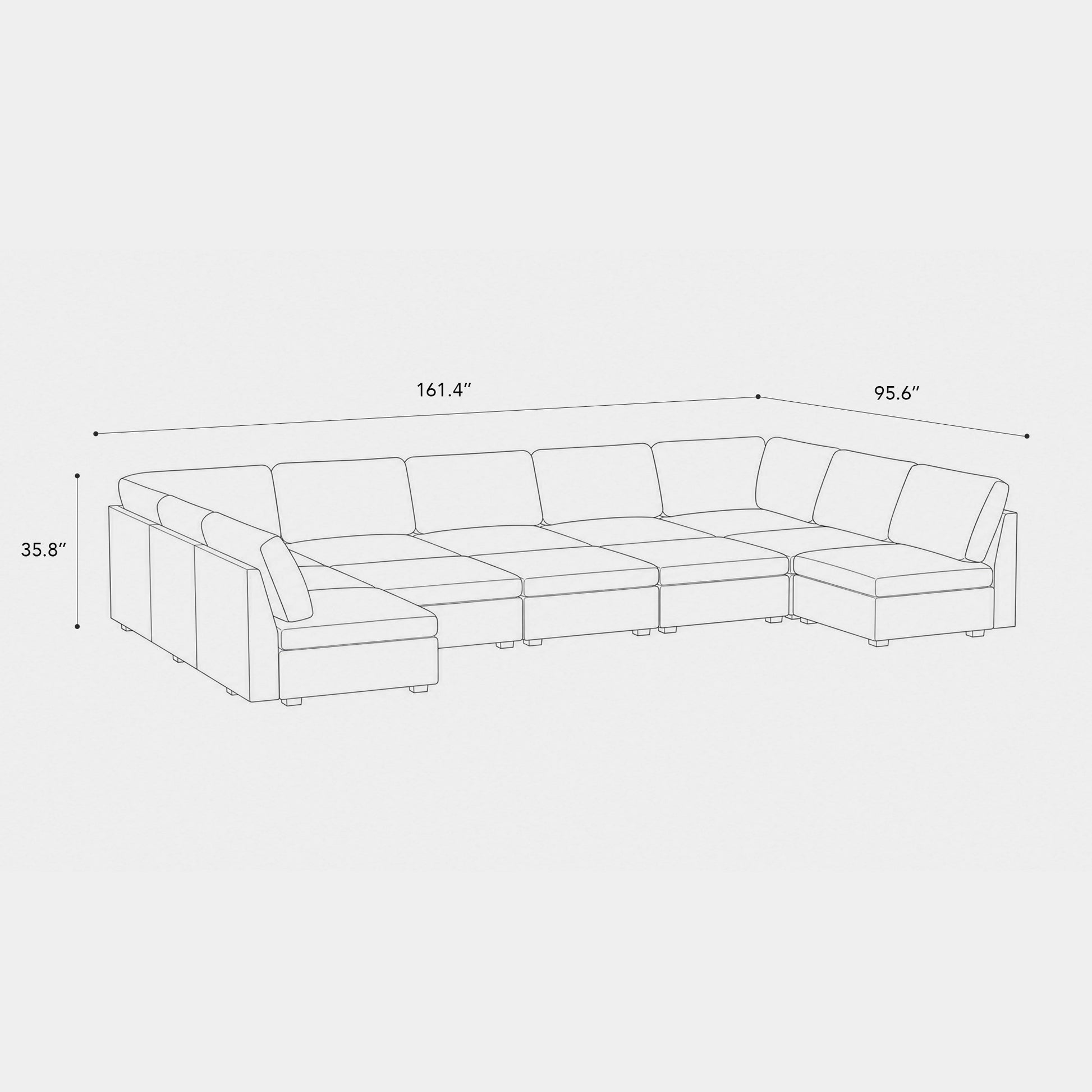 12-Seat-U-Shaped-Pit-Sectional-dimension