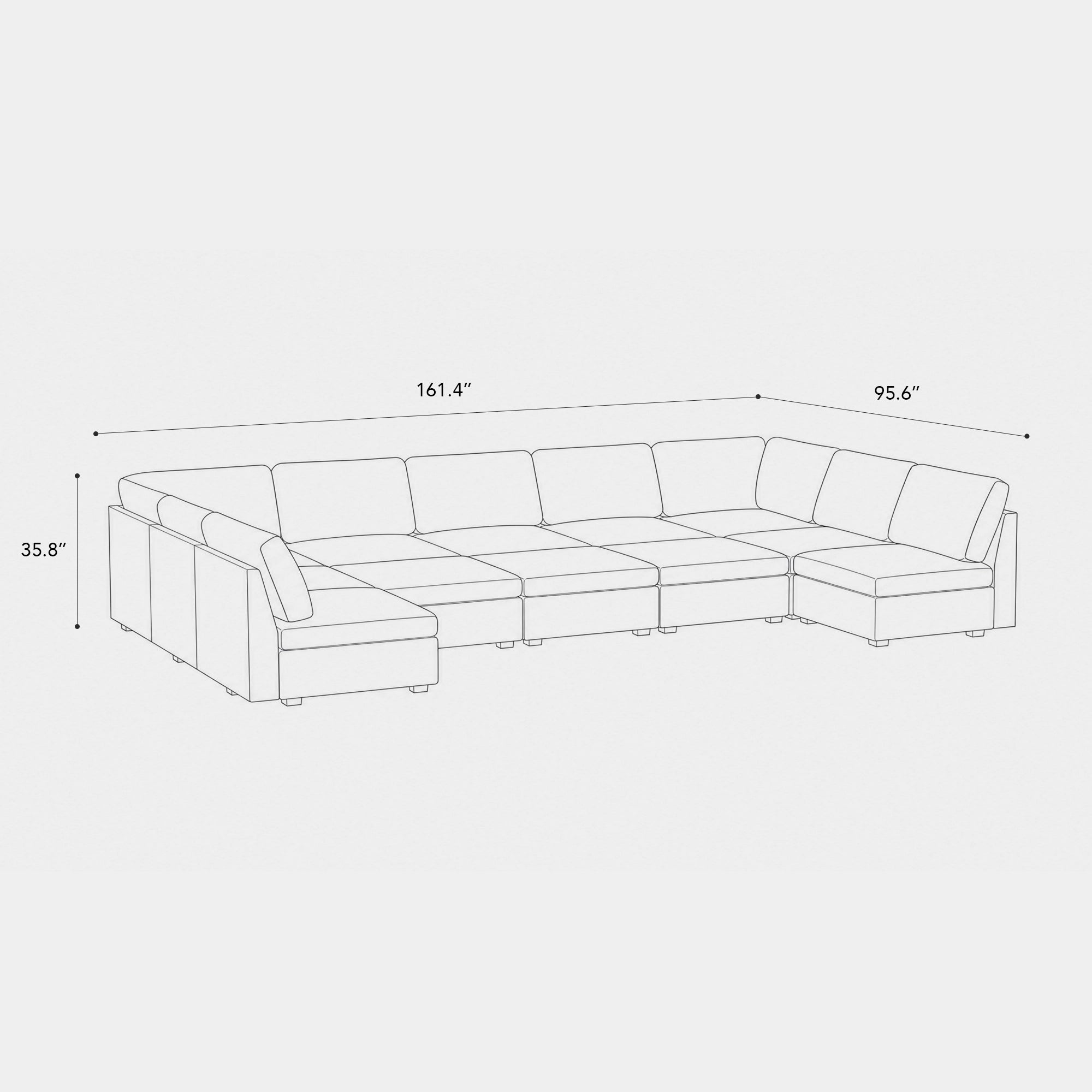 12-Seat-U-Shaped-Pit-Sectional-dimension