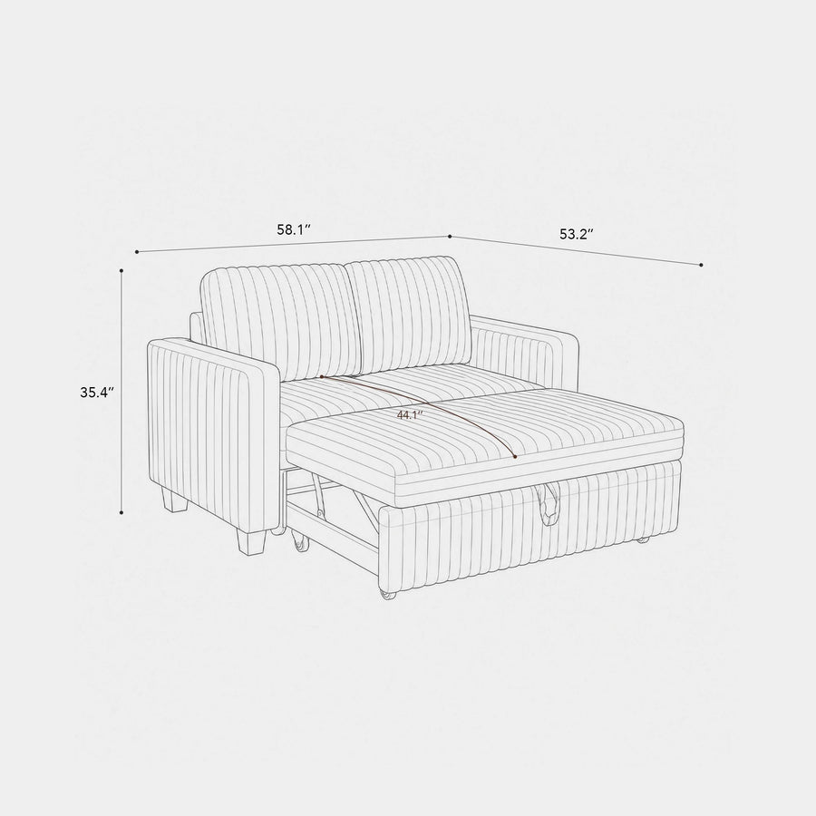 Pullout-Loveseat-dimension