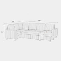 6-Seat-U-Shaped-Right-Chaise-Pullout-Sectional-dimension
