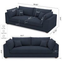 Indigo-Blue-/-Corduroy-Loveseat