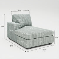 Frosted-Grey-/-Corduroy-Module-Left-Arm-Chaise-dimension