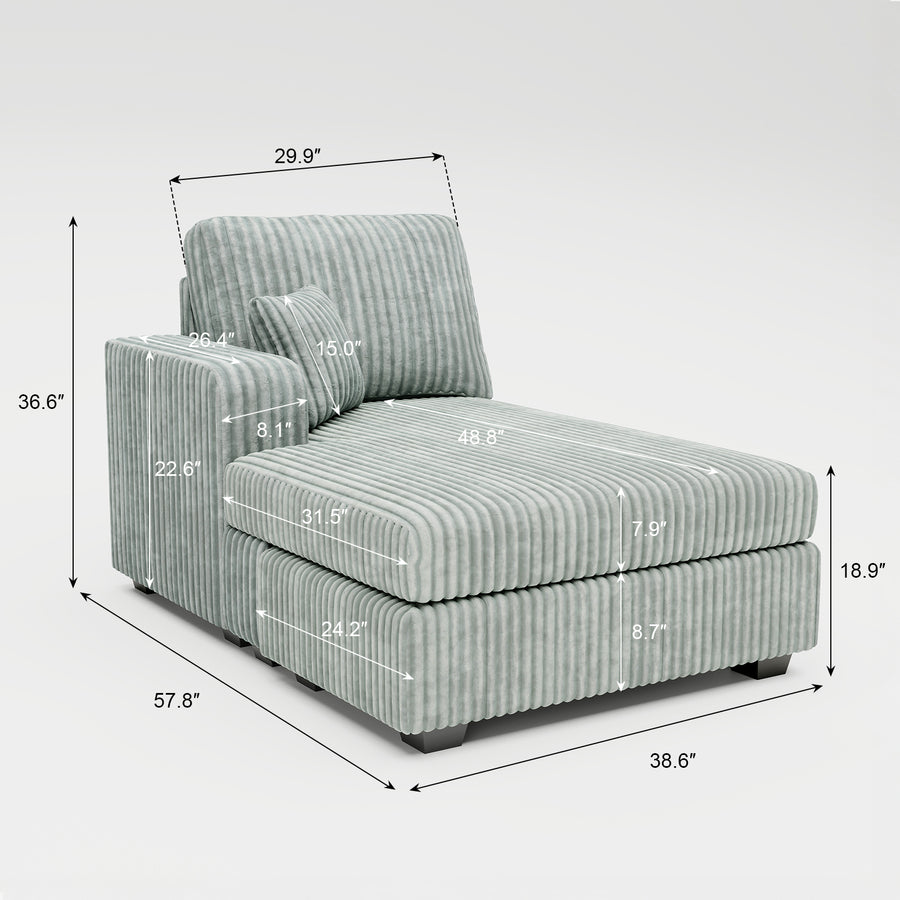 Frosted-Grey-/-Corduroy-Module-Left-Arm-Chaise-dimension