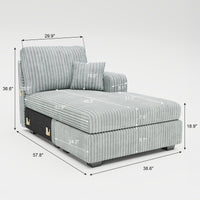 Frosted-Grey-/-Corduroy-Module-Right-Arm-Chaise-dimension