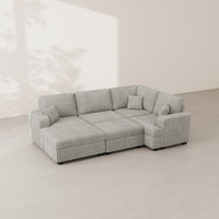 Frosted-Grey-/-Corduroy-5-Seat-Left-Chaise-Pit-Sectional