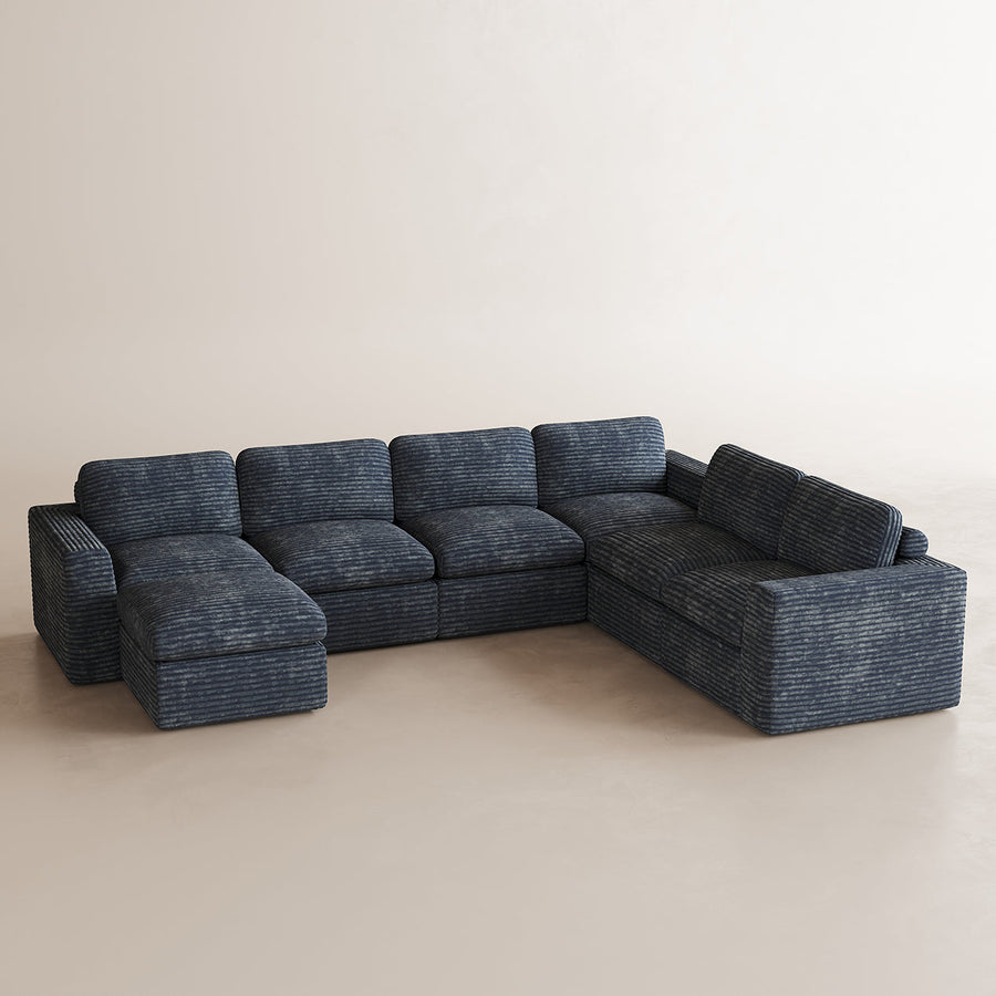 Pewter-Grey-/-Corduroy-7-Seats-U-Shaped-Sectional