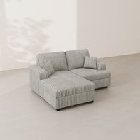 Frosted-Grey-/-Corduroy-Left-Chaise-Loveseat