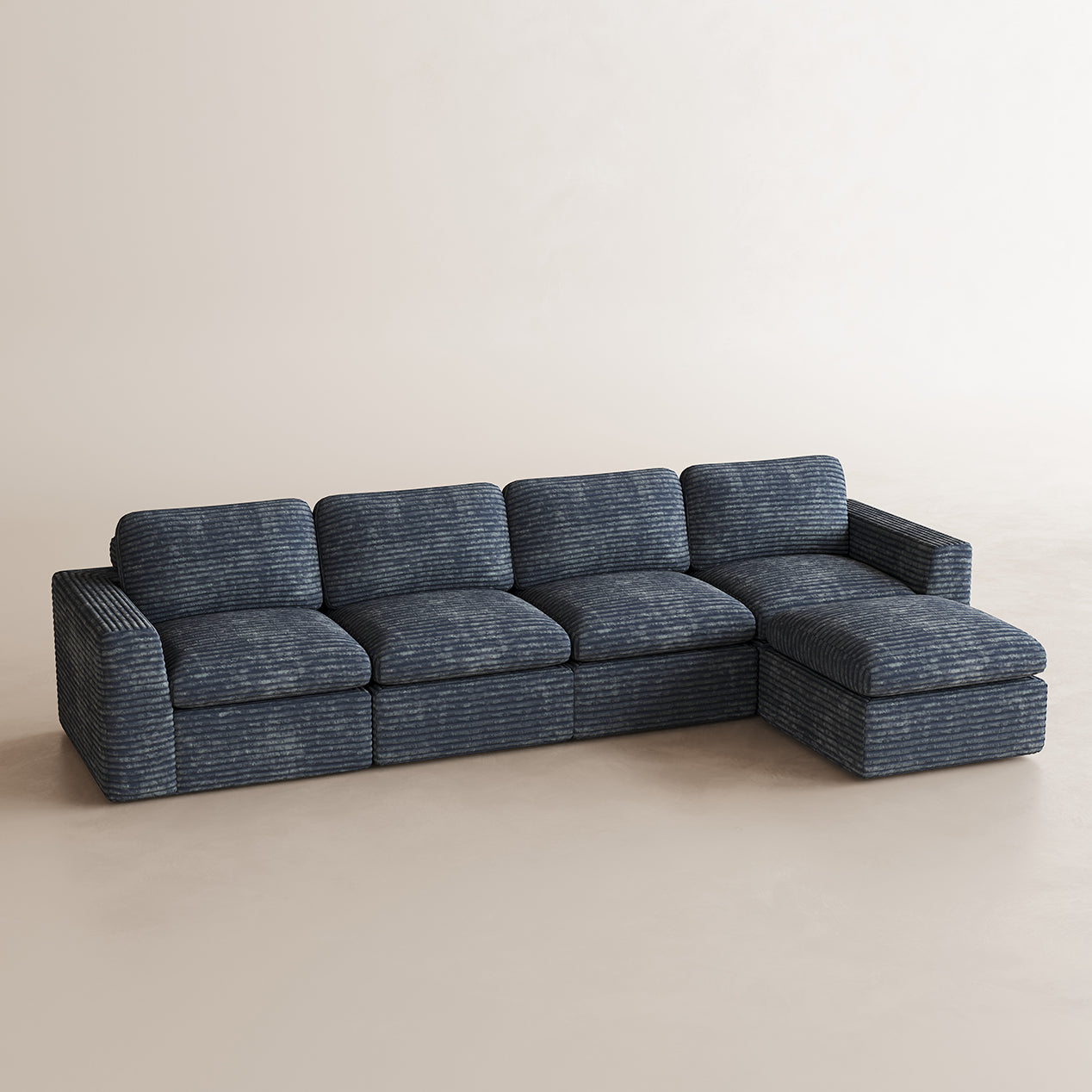 Corduroy-Pewter-Grey-4-Seats-L-Shaped-Sectional