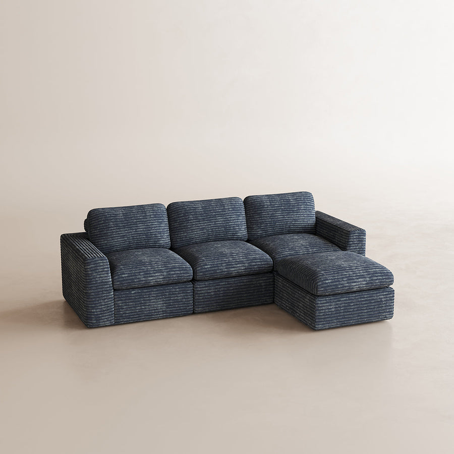 Pewter-Grey-/-Corduroy-4-Seat-L-Shaped-Sectional