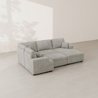 Frosted-Grey-/-Corduroy-5-Seat-Right-Chaise-Pit-Sectional