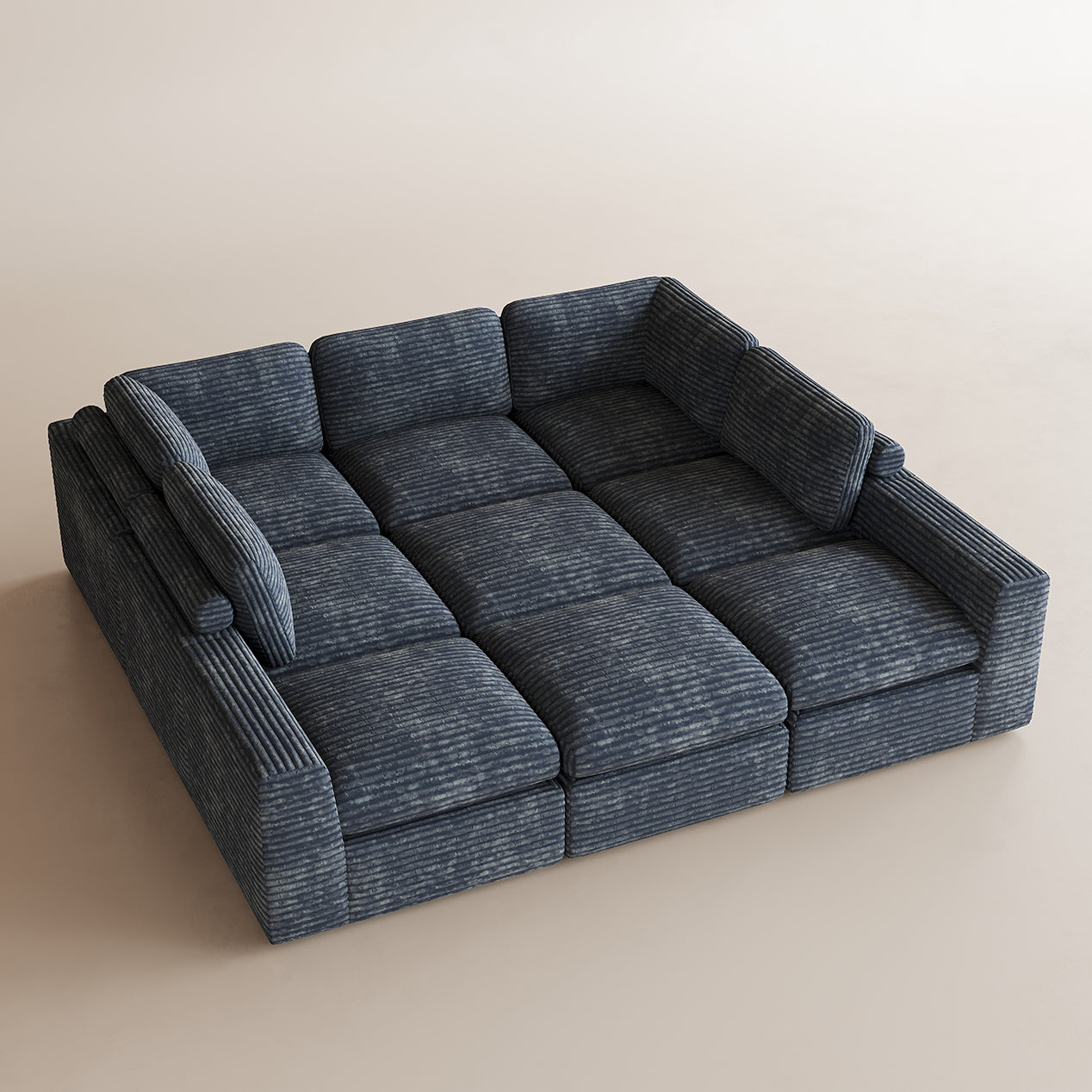 Corduroy-Pewter-Grey-9-Seats-Sleeper-Sectional