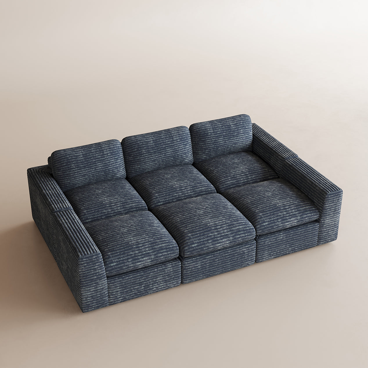 Corduroy-Pewter-Grey-6-Seats-Sleeper-Sectional