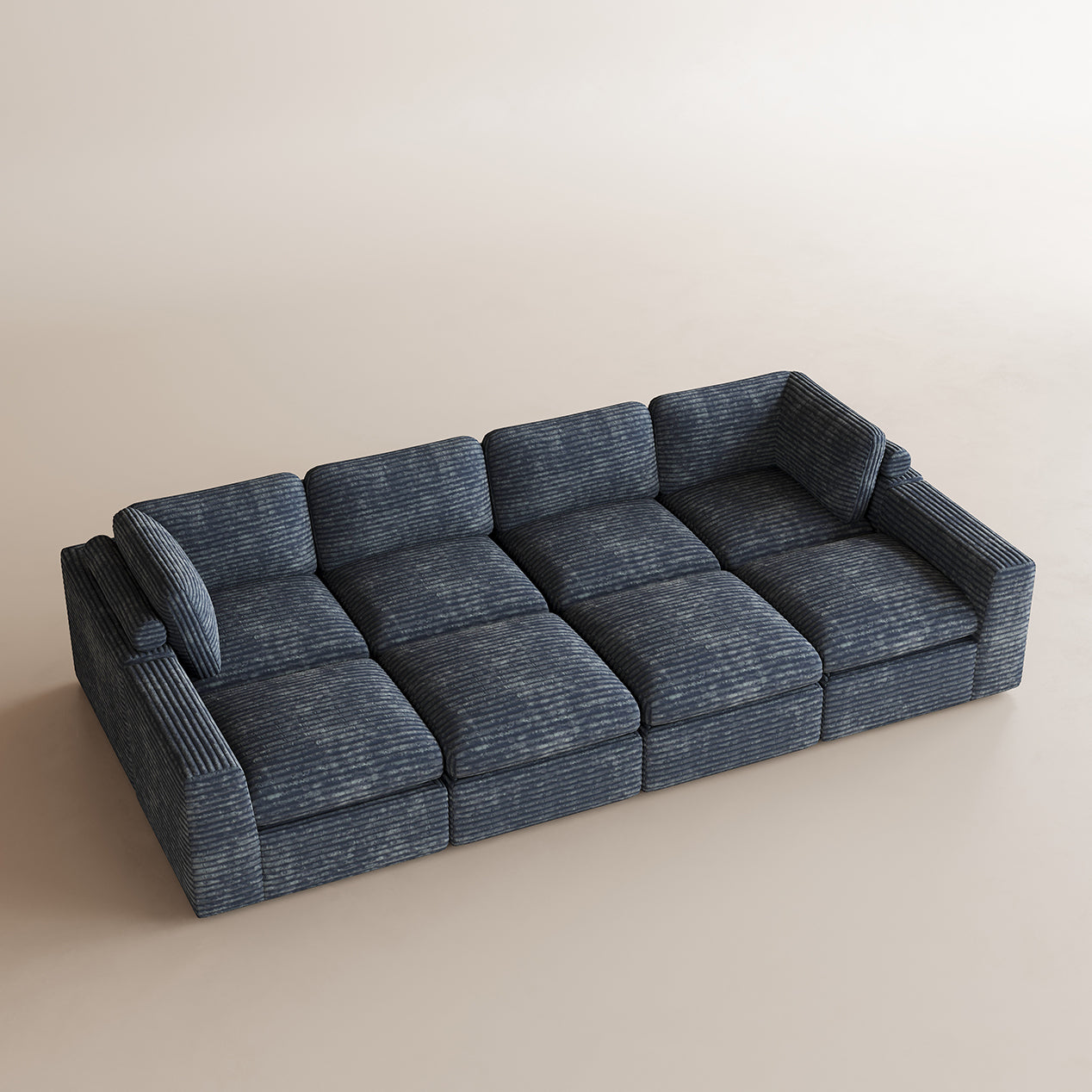 Corduroy-Pewter-Grey-8-Seats-Sleeper-Sectional