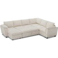 Misty-White-/-Chenille-6-Seat-U-Shaped-Pullout-Sectional-with-Reversible-Chaise