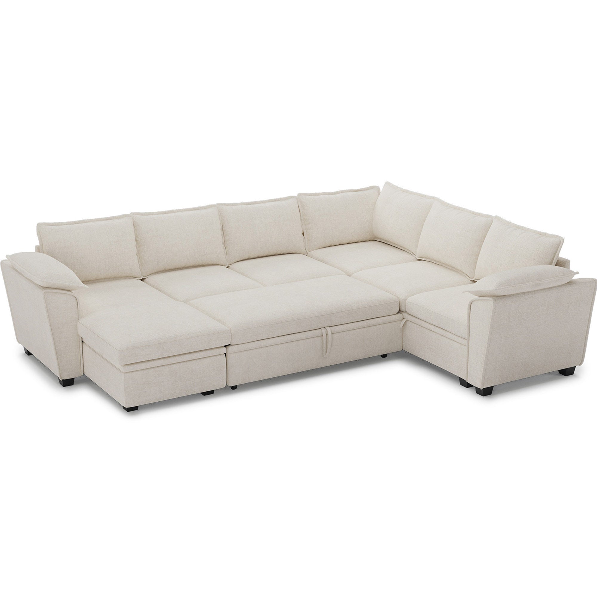 chenille-misty-white-6-Seats-Sectional