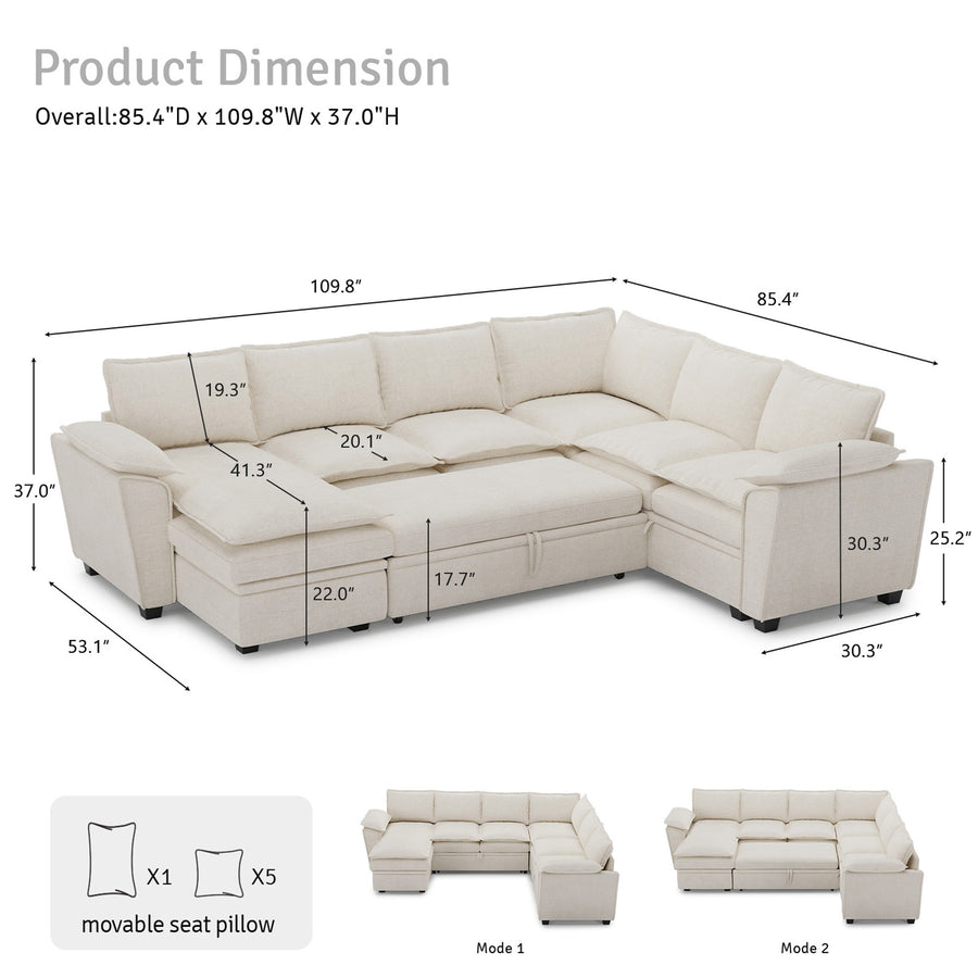 6-Seat-U-Shaped-Pullout-Sectional-with-Reversible-Chaise-dimension