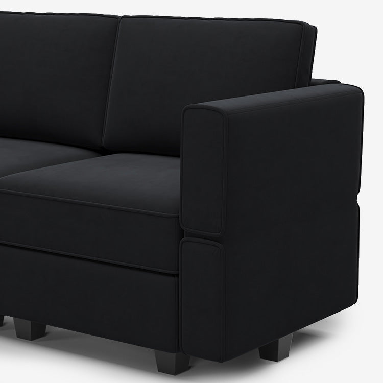 Belffin 7 Seats + 8 Sides Modular Velvet Corner Sofa with Storage Seat and Ottoman
