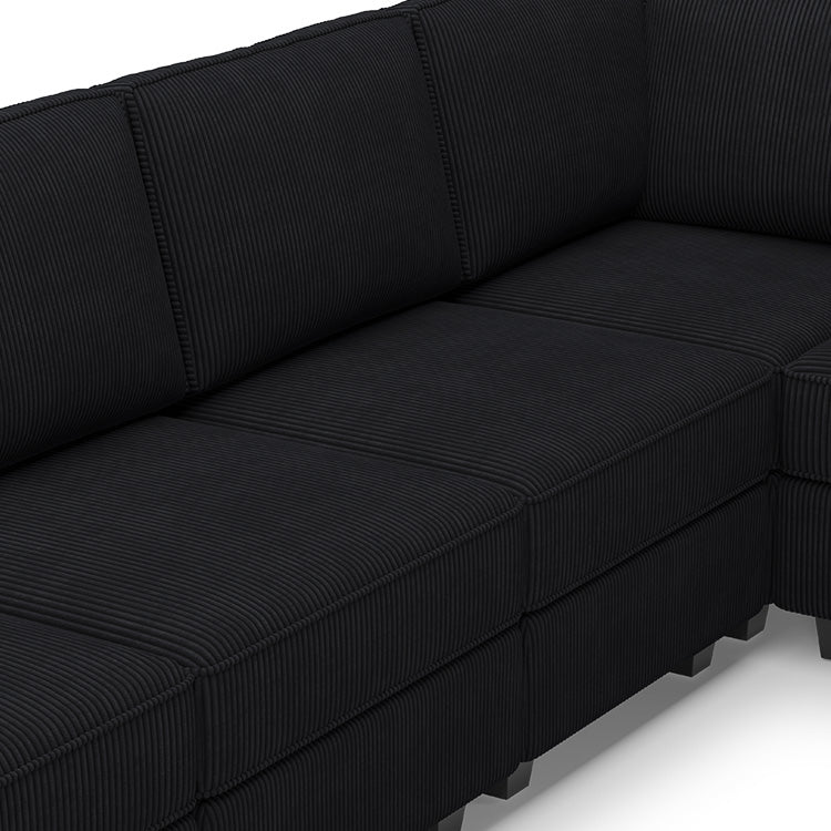 Belffin 7 Seats + 9 Sides Modular Wide Corduroy Sofa with Storage Ottoman