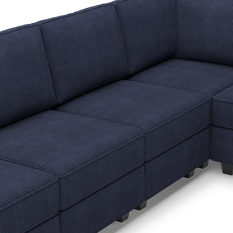 Belffin 8 Seats + 8 Sides Modular Corduroy Sleeper Sofa with Storage Seat