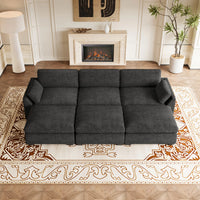 Graphite-Grey-/-Chenille-6-Seat-Open-Pit-Sectional