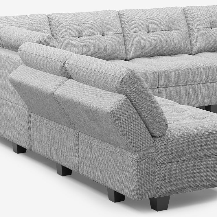 Belffin 8 Seats + 6 Sides Modular Weave Sleeper Sofa with Storage Seat