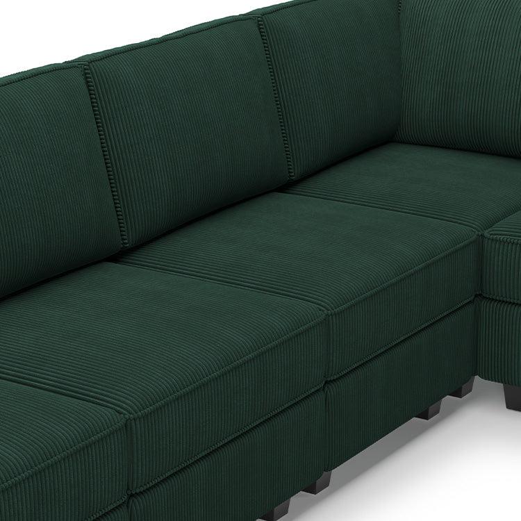 Belffin 7 Seats + 8 Sides Modular Wide Corduroy Sofa with Storage Seat