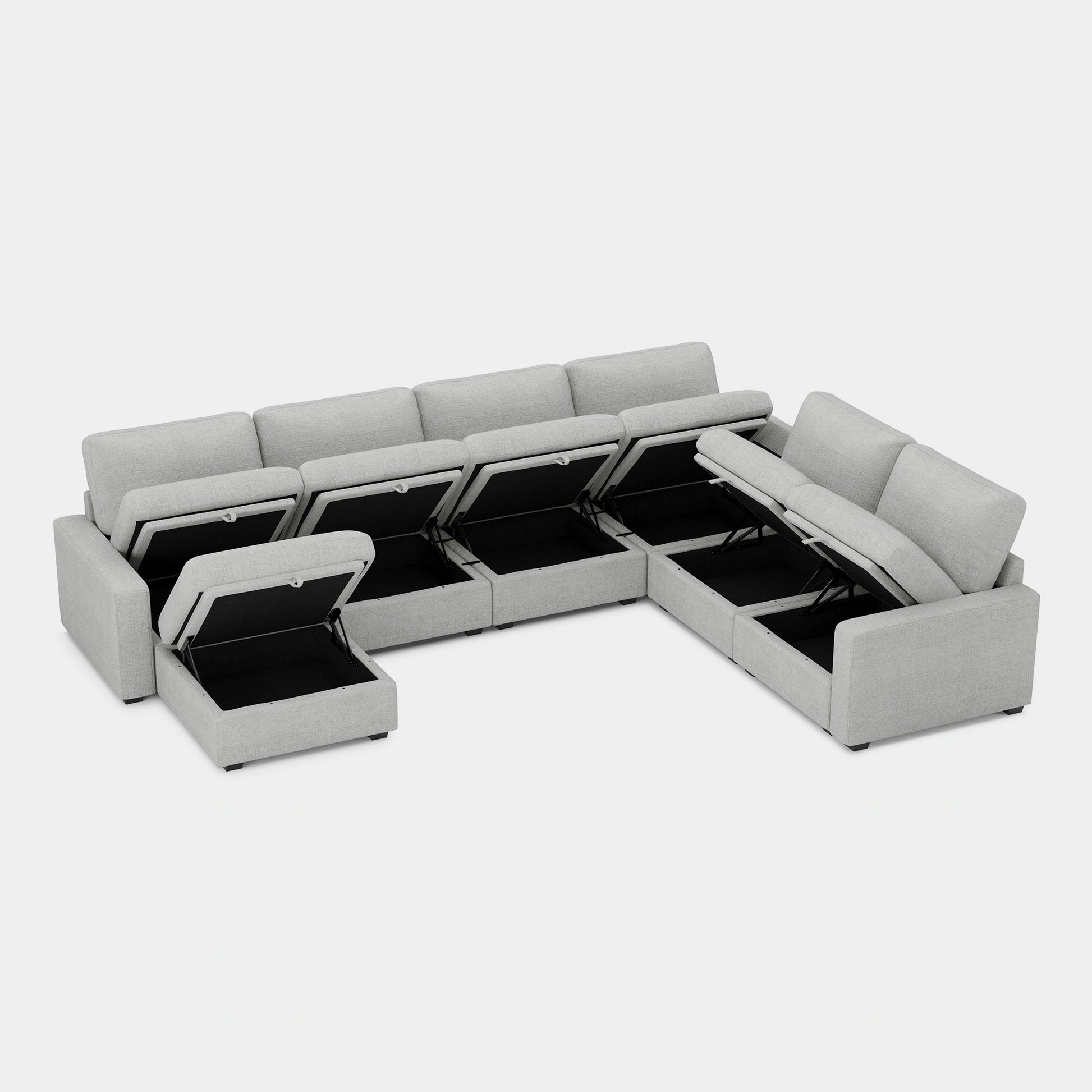 Cloud-Gray-/-Chenille-7-Seat-U-Shaped-Sectional