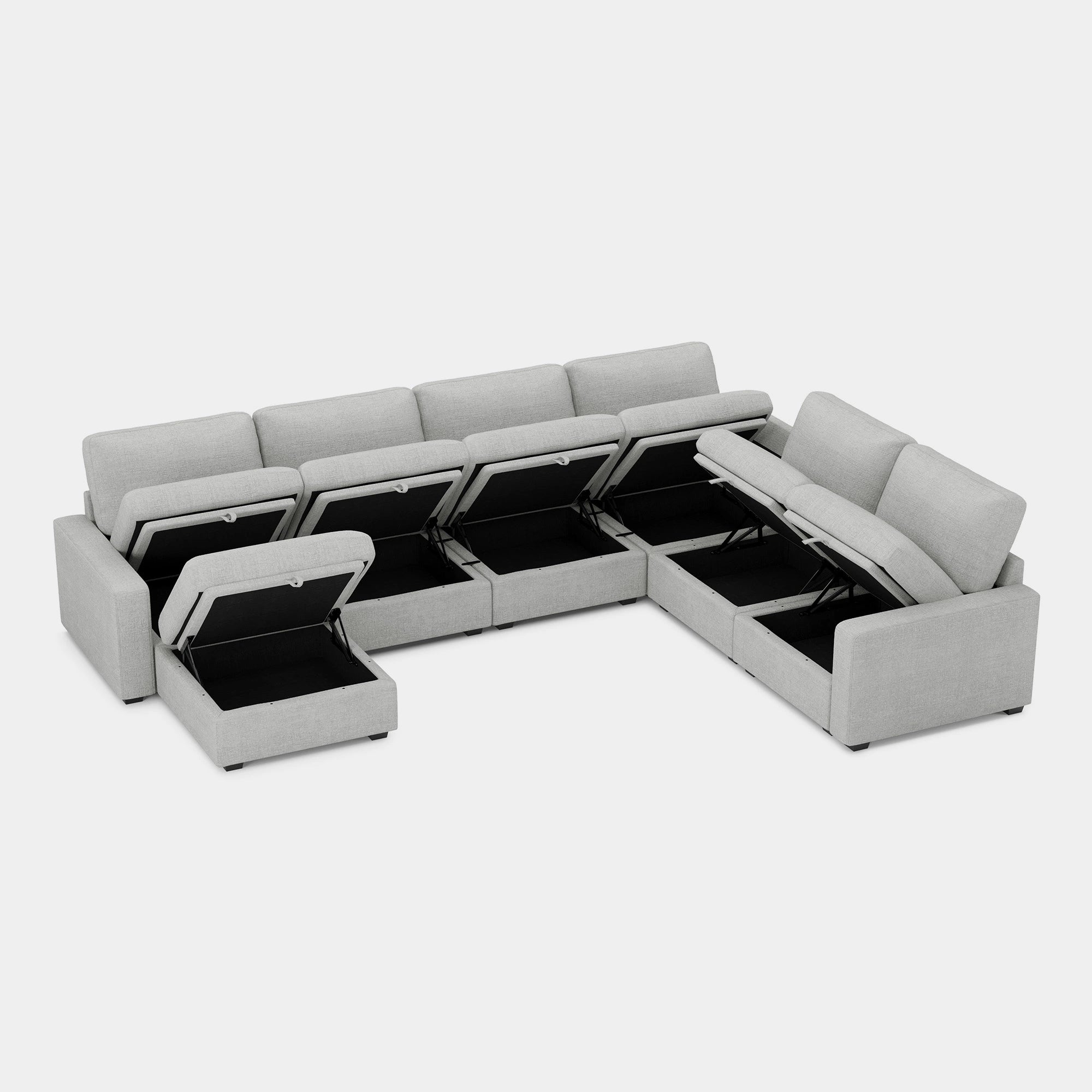 Cloud-Gray-/-Chenille-7-Seat-U-Shaped-Sectional