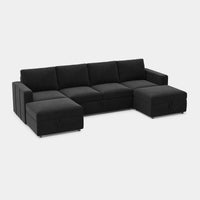 Ebony-Black-/-Velvet-6-Seat-U-Shaped-Pullout-Sectional