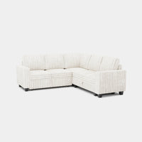 White-Beige-/-Faux-Rabbit-Fur-Corduroy-5-Seat-L-Shaped-Pullout-Sectional